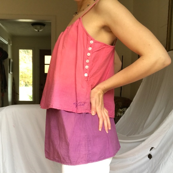 SOLD 🖤 RIP CURL 〰️ COTTON TIE DYE OMBRÉ TOP - Picture 6 of 8